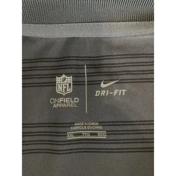 Nike Drifit Polo Men XXL Gray Striped Seattle Seahawks NFL On Field Apparel EUC - Picture 3 of 7